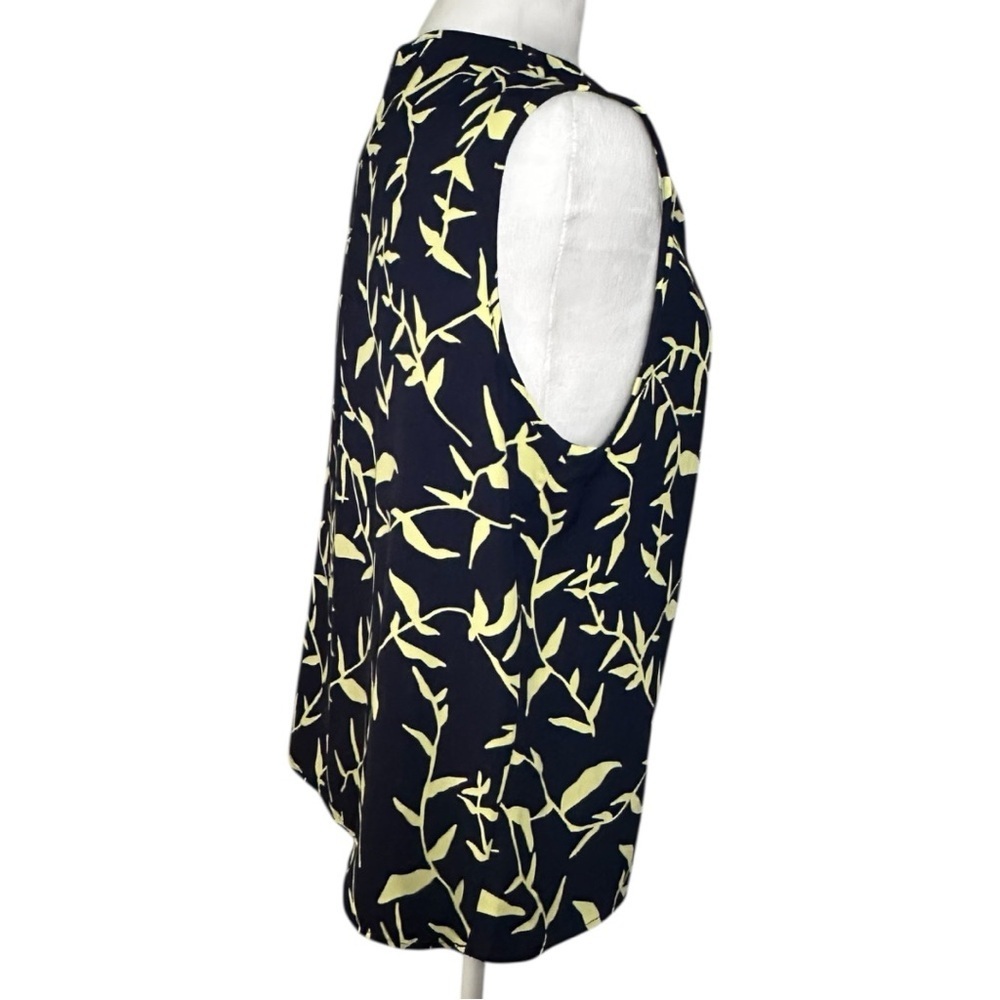 Calvin Klein Yellow and Black Blouse with High Neckline MSRP $79.00 - Picture 3 of 5